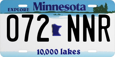 MN license plate 072NNR