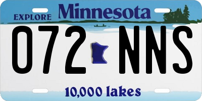 MN license plate 072NNS
