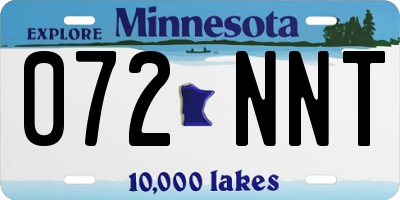 MN license plate 072NNT