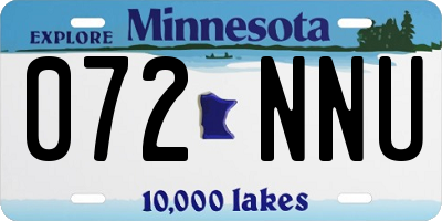MN license plate 072NNU