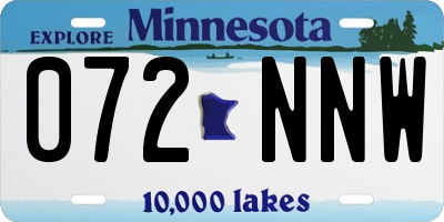 MN license plate 072NNW