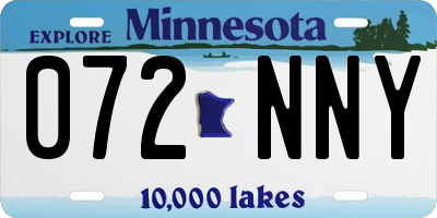 MN license plate 072NNY