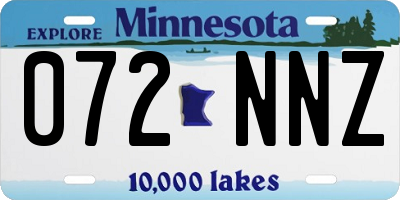 MN license plate 072NNZ