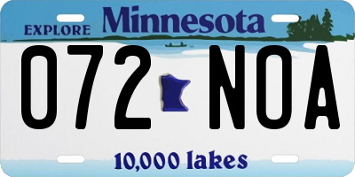 MN license plate 072NOA