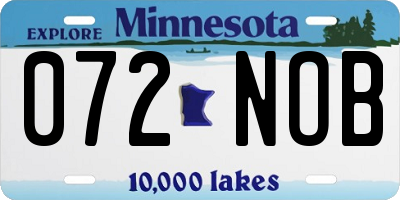 MN license plate 072NOB