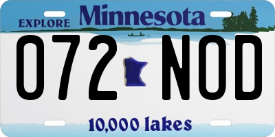MN license plate 072NOD