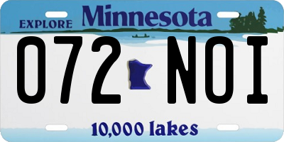 MN license plate 072NOI