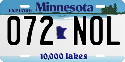 MN license plate 072NOL