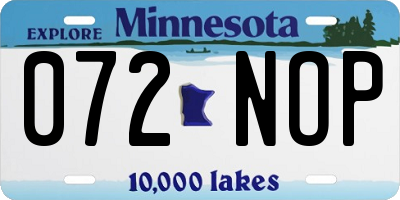 MN license plate 072NOP