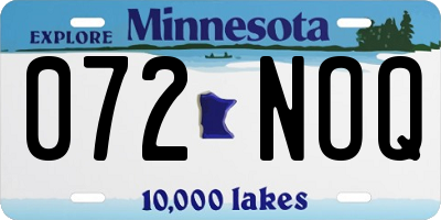 MN license plate 072NOQ