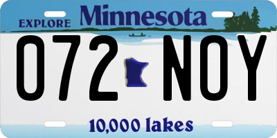 MN license plate 072NOY