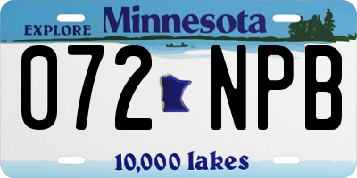 MN license plate 072NPB