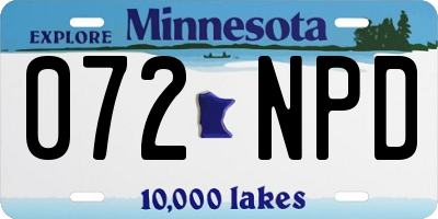 MN license plate 072NPD