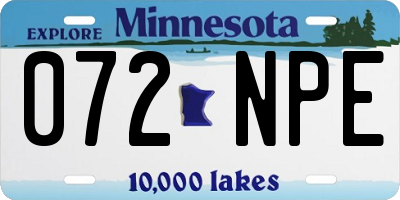 MN license plate 072NPE