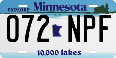 MN license plate 072NPF