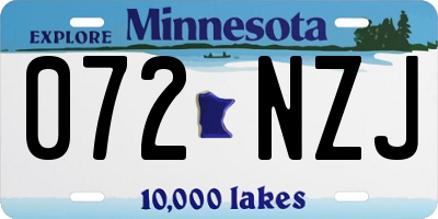 MN license plate 072NZJ