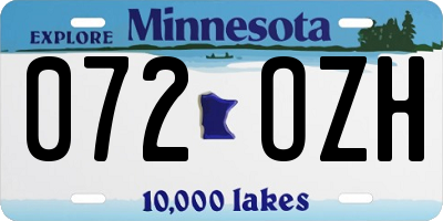 MN license plate 072OZH