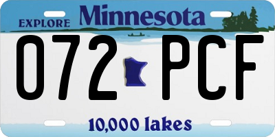 MN license plate 072PCF