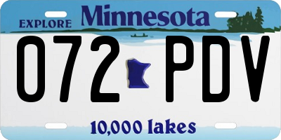 MN license plate 072PDV