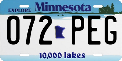 MN license plate 072PEG