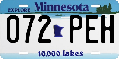 MN license plate 072PEH