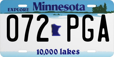 MN license plate 072PGA