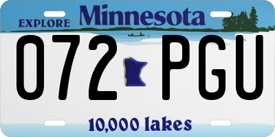 MN license plate 072PGU