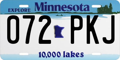 MN license plate 072PKJ