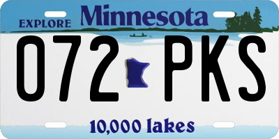 MN license plate 072PKS