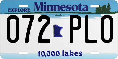MN license plate 072PLO