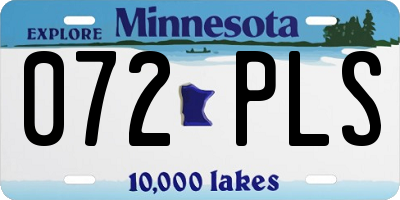 MN license plate 072PLS