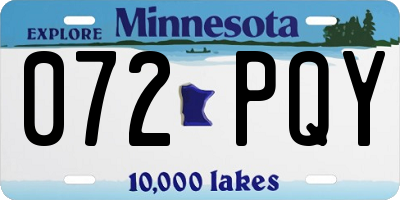 MN license plate 072PQY