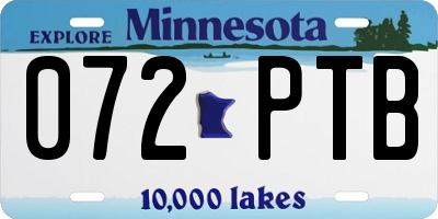MN license plate 072PTB