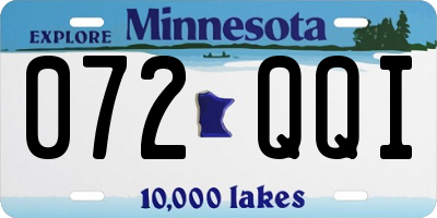 MN license plate 072QQI