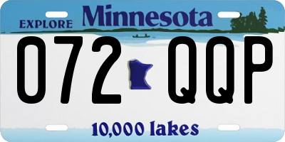 MN license plate 072QQP