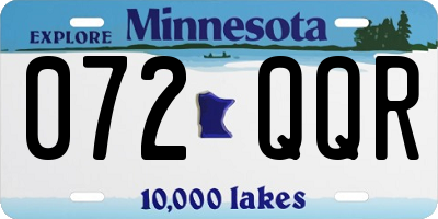 MN license plate 072QQR