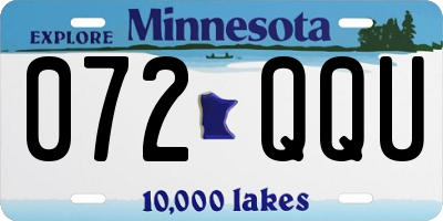 MN license plate 072QQU