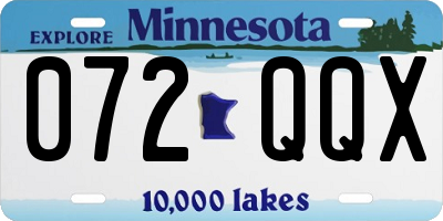 MN license plate 072QQX