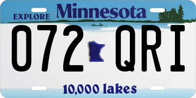 MN license plate 072QRI