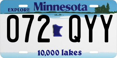 MN license plate 072QYY