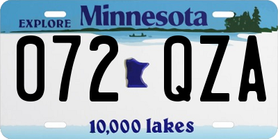 MN license plate 072QZA