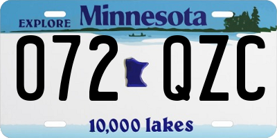 MN license plate 072QZC