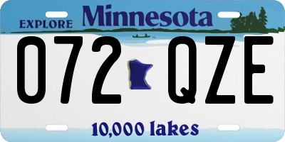 MN license plate 072QZE