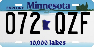 MN license plate 072QZF