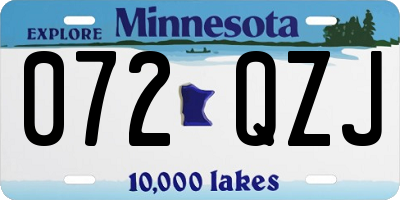 MN license plate 072QZJ