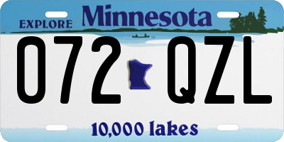 MN license plate 072QZL