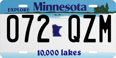 MN license plate 072QZM