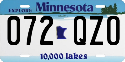 MN license plate 072QZO