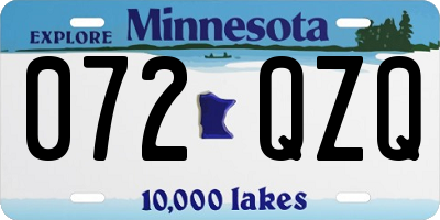 MN license plate 072QZQ