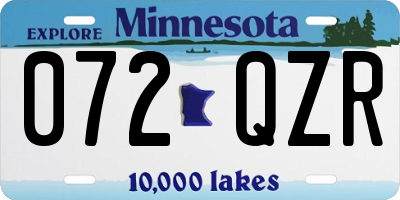 MN license plate 072QZR